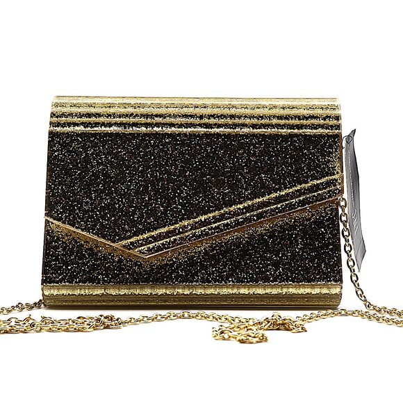 INC Gold Glitter Envelope Clutch Women’s NWT - Picture 2 of 4